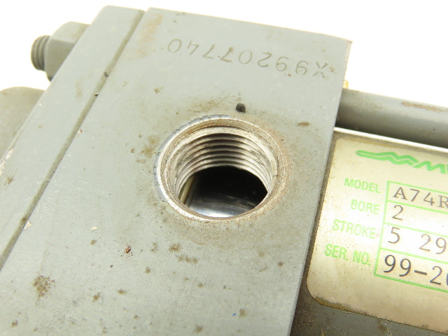 Miller Fluid Power A74R2B Pneumatic Air Cylinder 2" Bore 5" Stroke 250psi