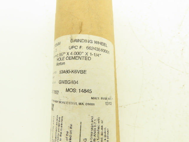 Norton Abrasives GWBG484 Alundum Grinding Wheel 2.187"x 4"x 1-1/4" Lot of 3