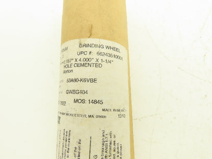 Norton Abrasives GWBG484 Alundum Grinding Wheel 2.187"x 4"x 1-1/4" Lot of 3