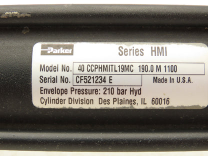 Parker 40 CCPHMITL19MC 190.0 Hydraulic Cylinder 40mm Bore 190mm Stroke 3000psi