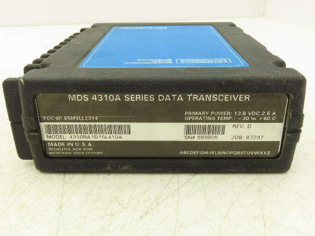 Microwave Data Systems MDS4310A Data Transceiver Rev D 13.8VDC 2.5A