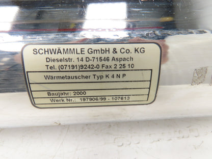 Schwämmle K4NP Stainless Shell and Tube Heat Exchanger 1-1/4"-11 & 3/4"-14 Ports