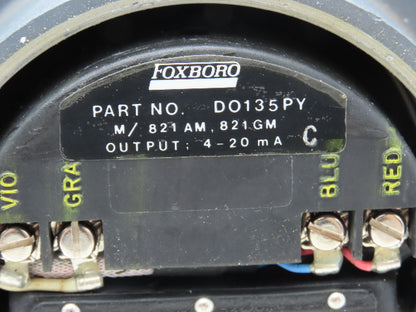 Foxboro 821GM-IK1SL2-A Pressure Transmitter 4-20mA=20psi CS-E/FD-A
