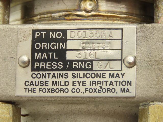 Foxboro 821GM-IK1SL2-A Pressure Transmitter 4-20mA=20psi CS-E/FD-A