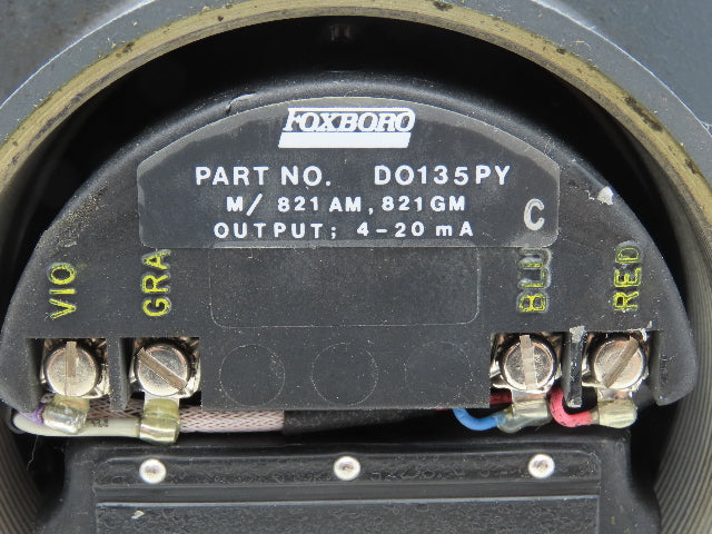 Foxboro 821GM-IK2NL1-A Pressure Transmitter 4-20mA=10psi CS-E/FD-A