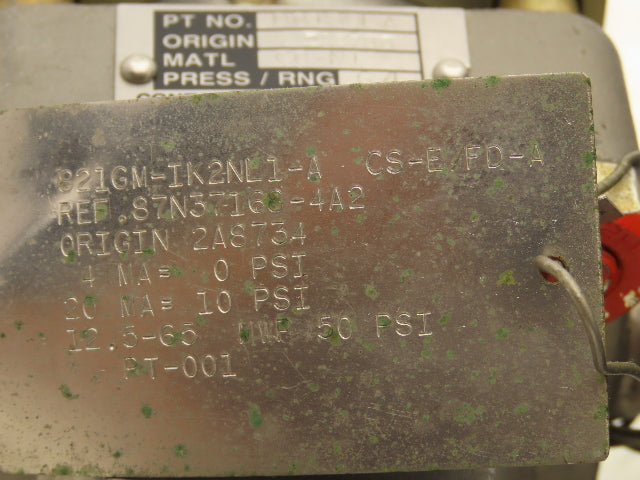 Foxboro 821GM-IK2NL1-A Pressure Transmitter 4-20mA=10psi CS-E/FD-A