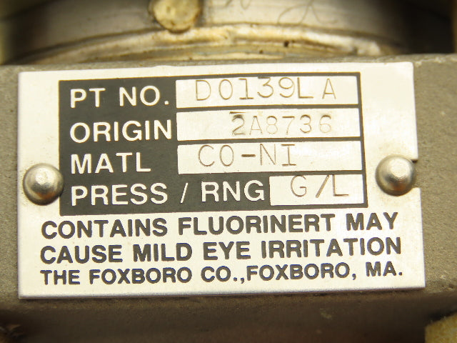 Foxboro 821GM-IK2NL1-A Pressure Transmitter 4-20mA=10psi CS-E/FD-A