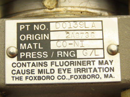 Foxboro 821GM-IK2NL1-A Pressure Transmitter 4-20mA=10psi CS-E/FD-A