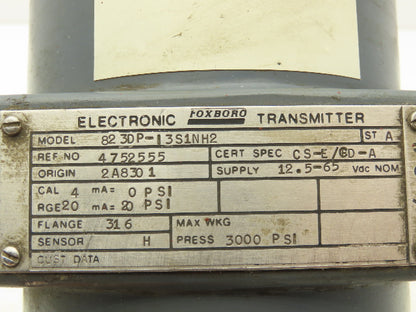 Foxboro 823DP-I3S1NH2 Pressure Transmitter 4-20mA = 20PSI B0139CZ