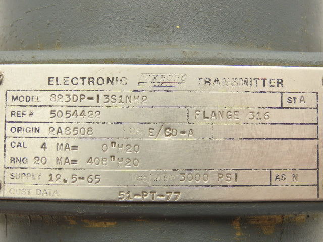 Foxboro 823DP-I3S1NH2 Pressure Transmitter 4-20mA = 406"H2O B0139CZ