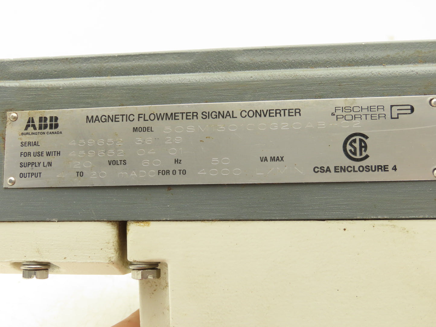 ABB Fischer Porter 50SM1301CCG20ABHC2 Magnetic Flowmeter Signal Converter