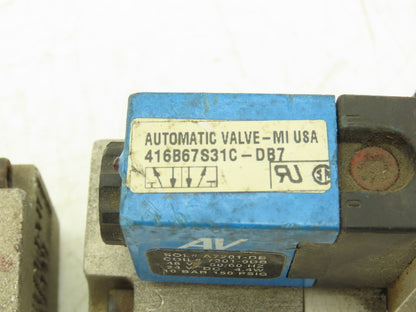 Automatic Valve 416B67S31C-DB7 Pneumatic Solenoid Valve 24VDC 5/2  Lot of 2