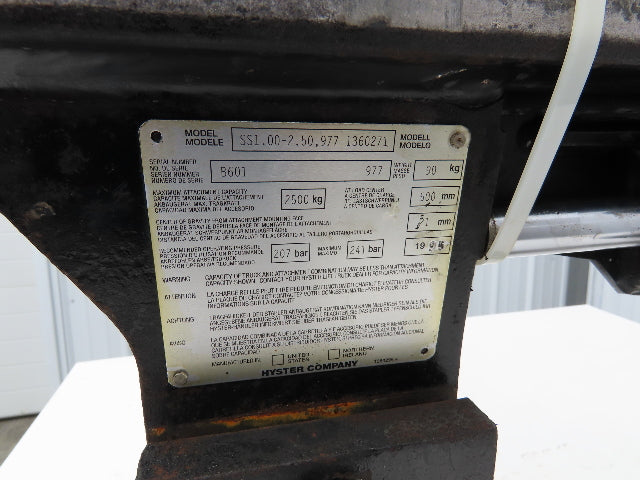 Hyster E50XM-33 Forklift Carriage Side Shifter 38.5" Width 5500lbs Class 2