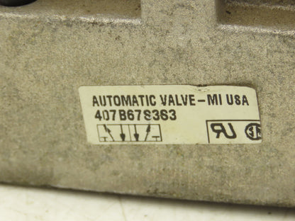 Automatic Valve 407B67S3S3-DB7 Pneumatic Solenoid Valve 24VDC 5/2  Lot of 3
