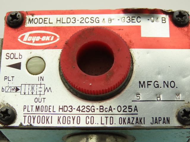 Toyo-oki HLD3-2CSG40-G3EC-04B Directional Solenoid Valve HD3-42SG-BcA-025A 120V