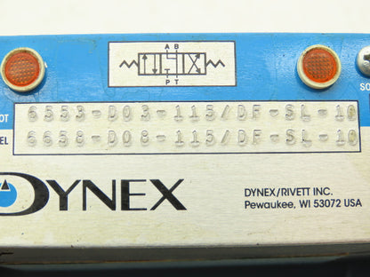 Dynex 6553-D03-115/DF-SL-10 Directional Solenoid Valve 6658-D08-115/DF-SL-10