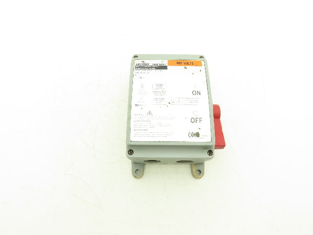 Leviton DS30-AX Safety Disconnect 30 Amp 600 Volt AC Max Enclosed Switch Type 3