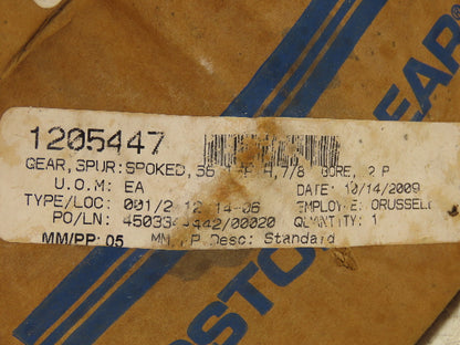 Boston Gear 1205447 Spur Gear Spoked 66 Teeth 7/8" Bore 12P Pitch YD66 No Keyway