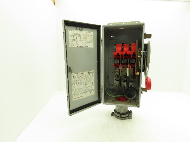 Cutler Hammer Safety Disconnect Switch 60A 600V Fused Crouse Arktite Receptacle