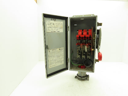 Cutler Hammer Safety Disconnect Switch 60A 600V Fused Crouse Arktite Receptacle