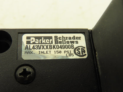 Parker AL43VXXBK04900B Pneumatic Air Valve Dual Solenoid 3 Position 150PSI 24VDC