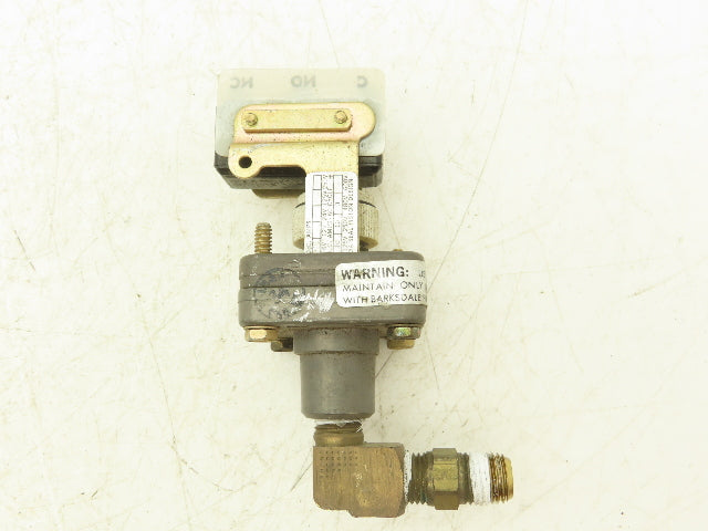 Barksdale E1S-H15-P4-E1 Adjustable Pressure Switch 0.5-15PSI 125/250V 1/8" NPT