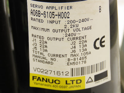 Fanuc A06B-6105-H002 AC Servo Drive Amplifier Board