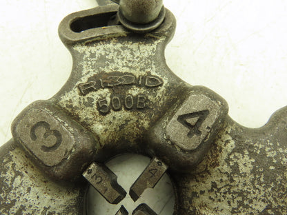 Ridgid 500B Bolt Die Head 1/4-1" with 3/8"-16 UNC Dies E-671 Handle