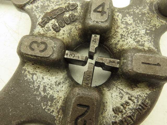 Ridgid 500B Bolt Die Head 1/4-1" with 3/8"-16 UNC Dies E-671 Handle