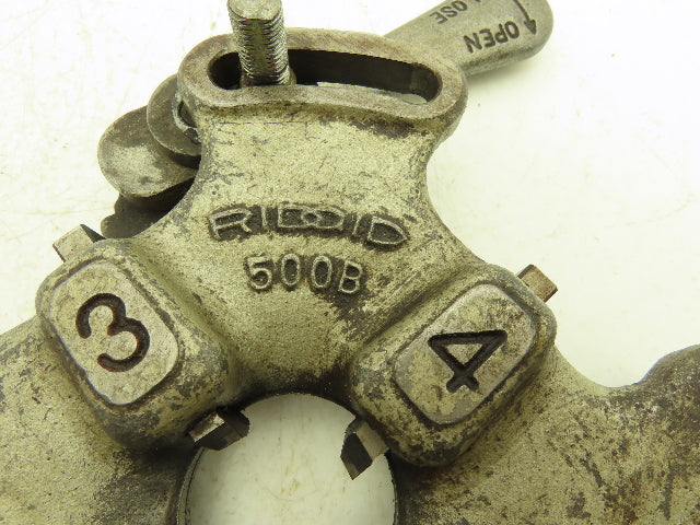 Ridgid 500B Bolt Die Head 1/4-1" with 7/8"-9 UNC Dies  Lock Handle Missing