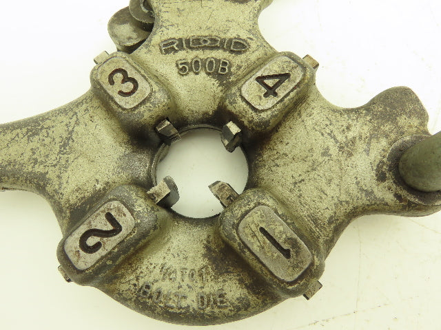 Ridgid 500B Bolt Die Head 1/4-1" with 7/8"-9 UNC Dies  Lock Handle Missing