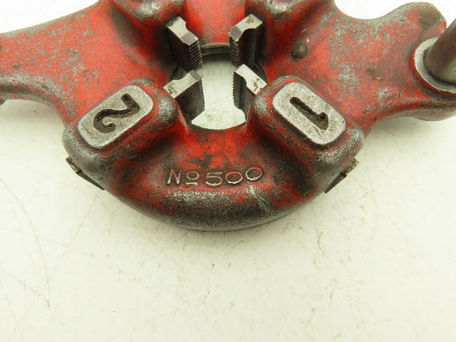 Ridgid No500 Pipe Thread Die Head with 1/2" Dies  E-671 Handle