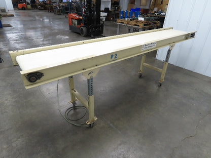 22"x 10' 4" Slider Bed Conveyor on Casters 18" Bed 115V 1PH Variable Speed 54FPM