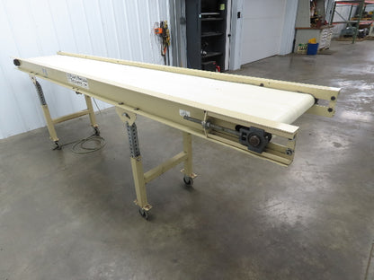 22"x 10' 4" Slider Bed Conveyor on Casters 18" Bed 115V 1PH Variable Speed 54FPM
