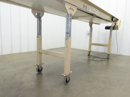 22"x 10' 4" Slider Bed Conveyor on Casters 18" Bed 115V 1PH Variable Speed 54FPM