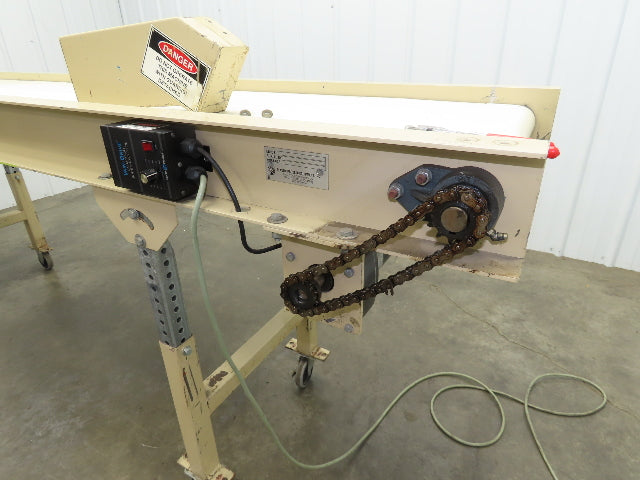 22"x 10' 4" Slider Bed Conveyor on Casters 18" Bed 115V 1PH Variable Speed 54FPM