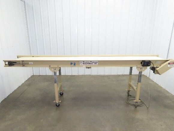 22"x 10' 4" Slider Bed Conveyor on Casters 18" Bed 115V 1PH Variable Speed 54FPM