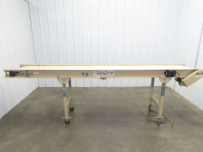 22"x 10' 4" Slider Bed Conveyor on Casters 18" Bed 115V 1PH Variable Speed 54FPM