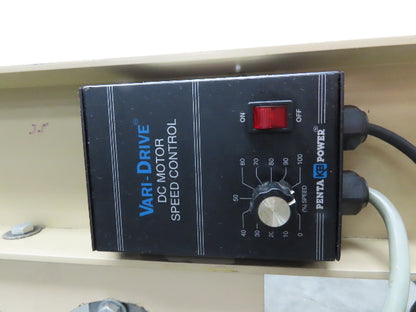 22"x 10' 4" Slider Bed Conveyor on Casters 18" Bed 115V 1PH Variable Speed 54FPM