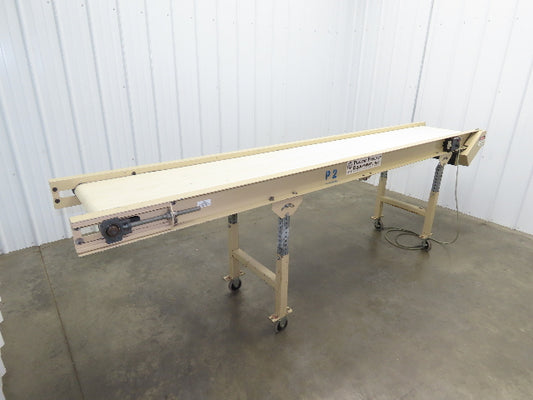 22"x 10' 4" Slider Bed Conveyor on Casters 18" Bed 115V 1PH Variable Speed 54FPM
