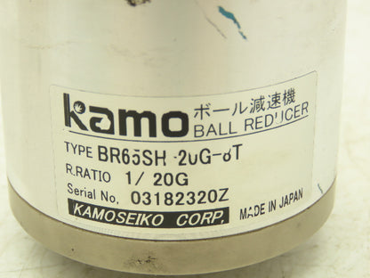 Kamo BR65SH-20G-8T Ball Type Gearhead 20:1 Inline Reducer 7mm x 12mm