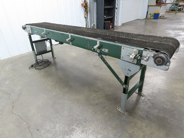 18.5"W x 8' 8" Slider Bed Conveyor 16" Grip Belt 115V 1PH Variable Speed 58FPM