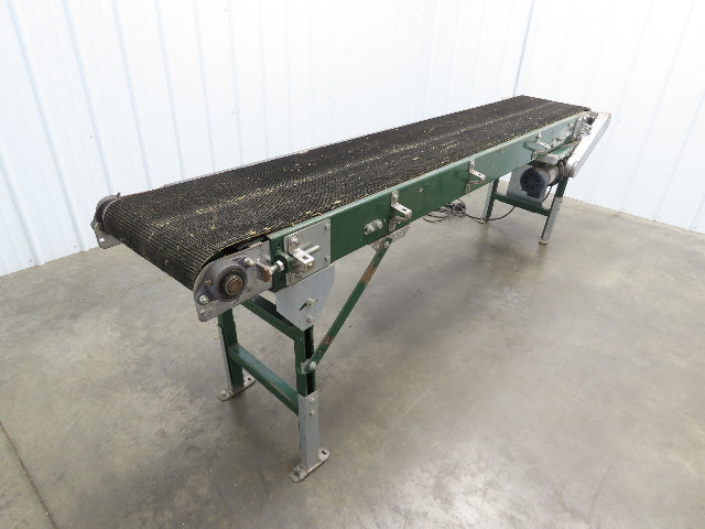 18.5"W x 8' 8" Slider Bed Conveyor 16" Grip Belt 115V 1PH Variable Speed 58FPM