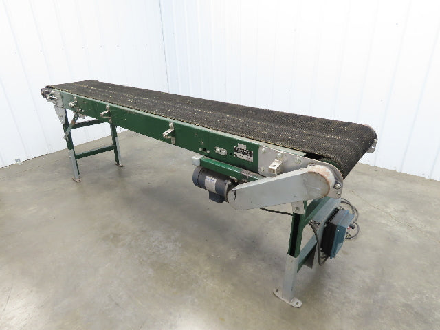 18.5"W x 8' 8" Slider Bed Conveyor 16" Grip Belt 115V 1PH Variable Speed 58FPM