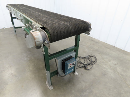 18.5"W x 8' 8" Slider Bed Conveyor 16" Grip Belt 115V 1PH Variable Speed 58FPM