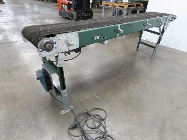 18.5"W x 8' 8" Slider Bed Conveyor 16" Grip Belt 115V 1PH Variable Speed 58FPM