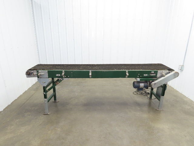 18.5"W x 8' 8" Slider Bed Conveyor 16" Grip Belt 115V 1PH Variable Speed 58FPM