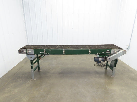 18.5"W x 8' 8" Slider Bed Conveyor 16" Grip Belt 115V 1PH Variable Speed 58FPM