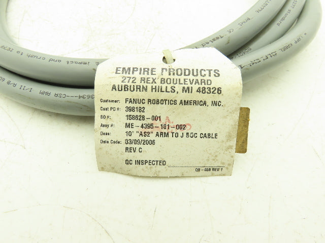 Fanuc ME-4395-101-002 Robotics Olfelx Cable 10'  Control Wire AS2 Arm J Boc