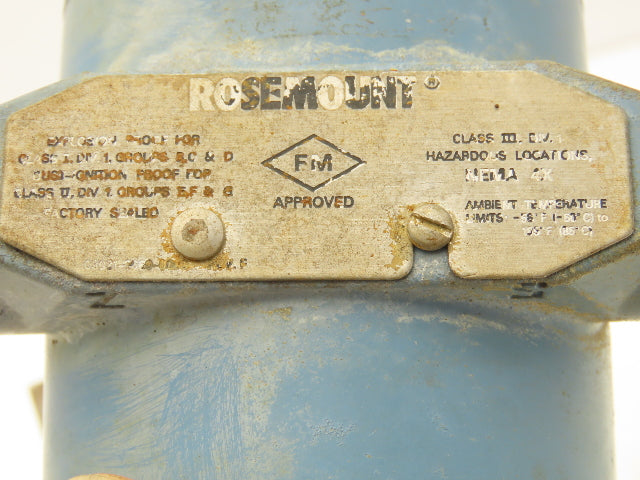Rosemount 3051 Pressure Transmitter Max WP 3626PSI 10.5-55VDC Output 4-20mA